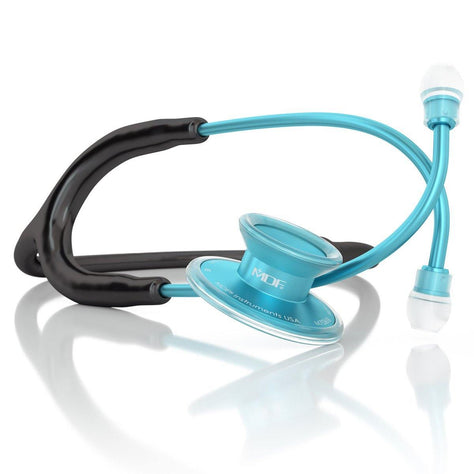 Acoustica® Stethoscope - Black/Aqua - MDF Instruments Canada