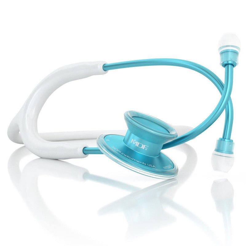 Acoustica® Stethoscope - White/Aqua - MDF Instruments Canada