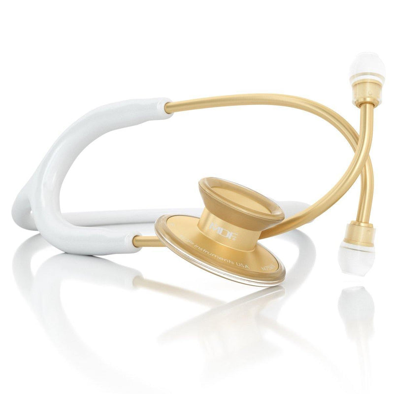 Acoustica® Stethoscope - White/Gold - MDF Instruments Canada