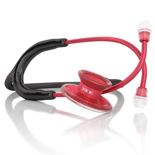 Acoustica® Stethoscope - Black/Red - MDF Instruments Canada