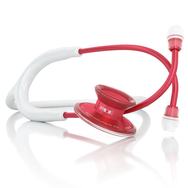 Acoustica® Stethoscope - White/Red - MDF Instruments Canada