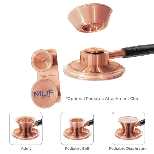 Pediatric Attachment with Clip - Rose Gold - For MD One® Epoch® Titanium Stethoscope - MDF Instruments Canada