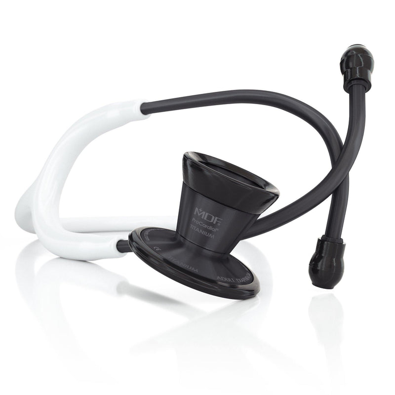 ProCardial® Titanium Cardiology Stethoscope - White/BlackOut - MDF Instruments Canada