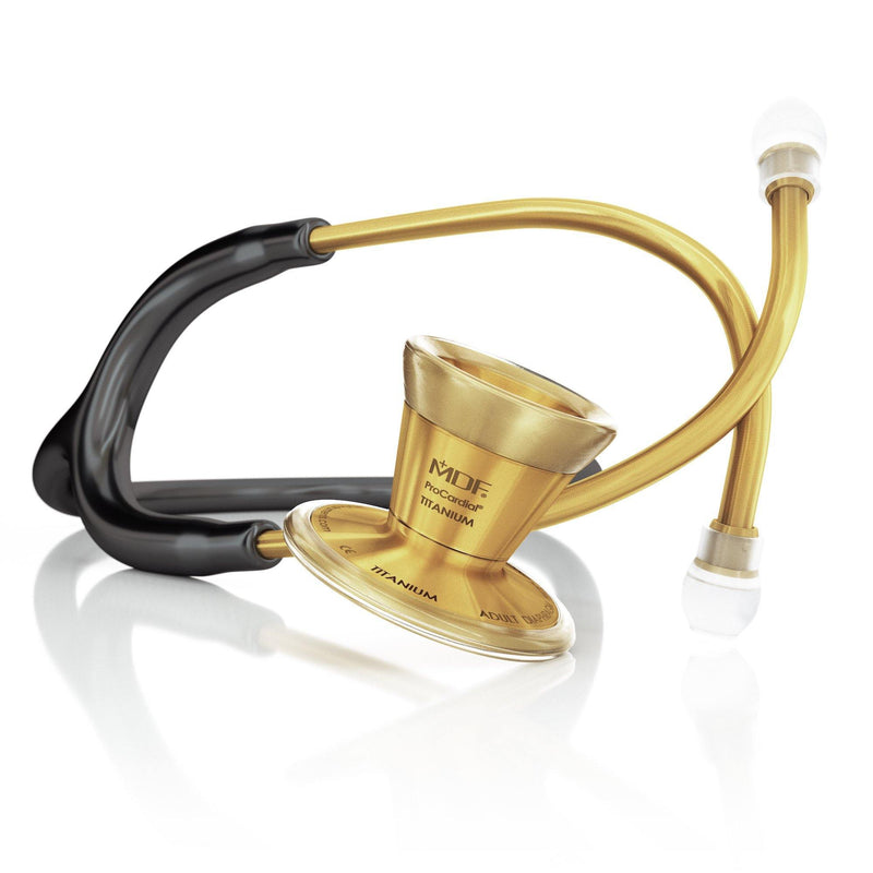 ProCardial® Titanium Cardiology Stethoscope - Black/Gold - MDF Instruments Canada