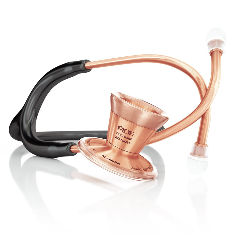 ProCardial® Titanium Cardiology Stethoscope - Black/Rose Gold - MDF Instruments Canada