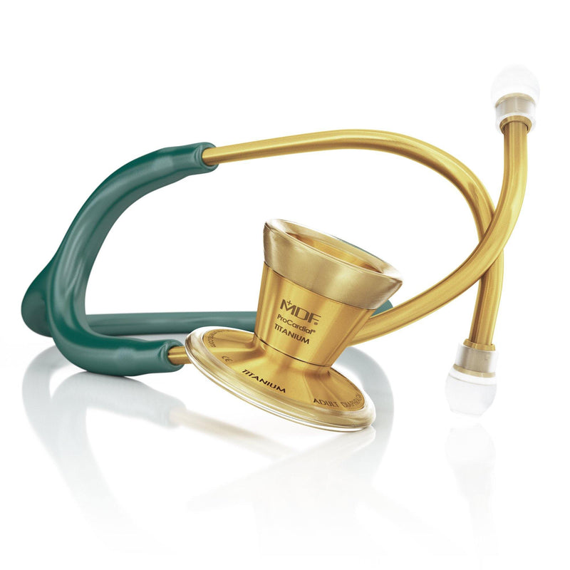 ProCardial® Titanium Cardiology Stethoscope - Green/Gold - MDF Instruments Canada