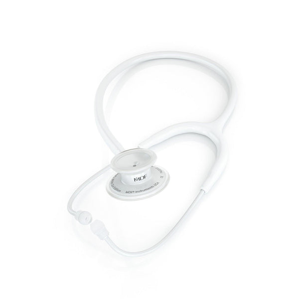 MD One® Stainless Steel Adult Stethoscope - White/WhiteOut - MDF Instruments Canada