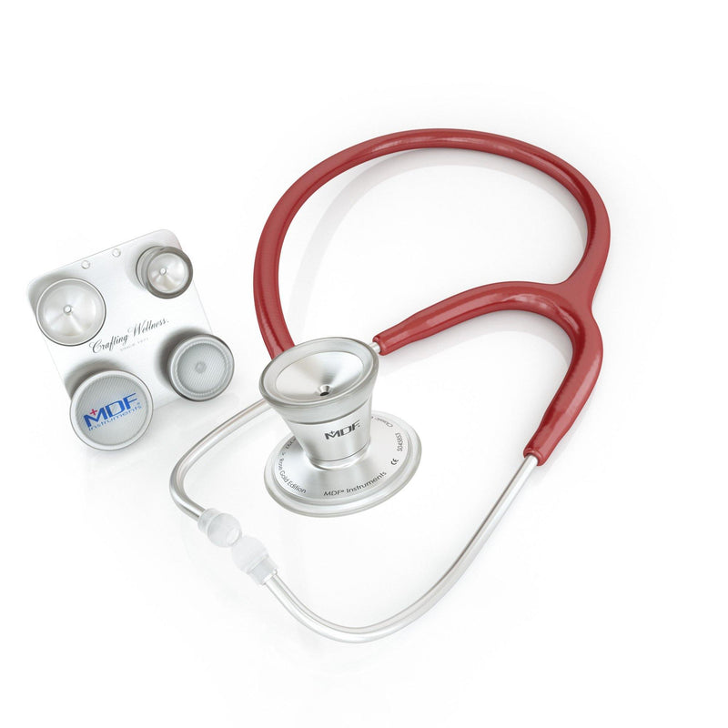 ProCardial® Stainless Steel Adult & Pediatric & Infant Stethoscope - Burgundy - MDF Instruments Canada