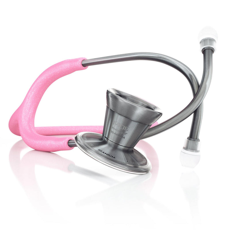 ProCardial® Titanium Cardiology Stethoscope - Light Pink Glitter/Metalika - MDF Instruments Canada