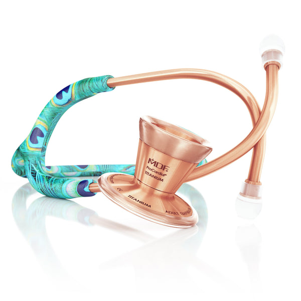ProCardial® Titanium Cardiology Stethoscope - Peacock/Rose Gold - MDF Instruments Canada