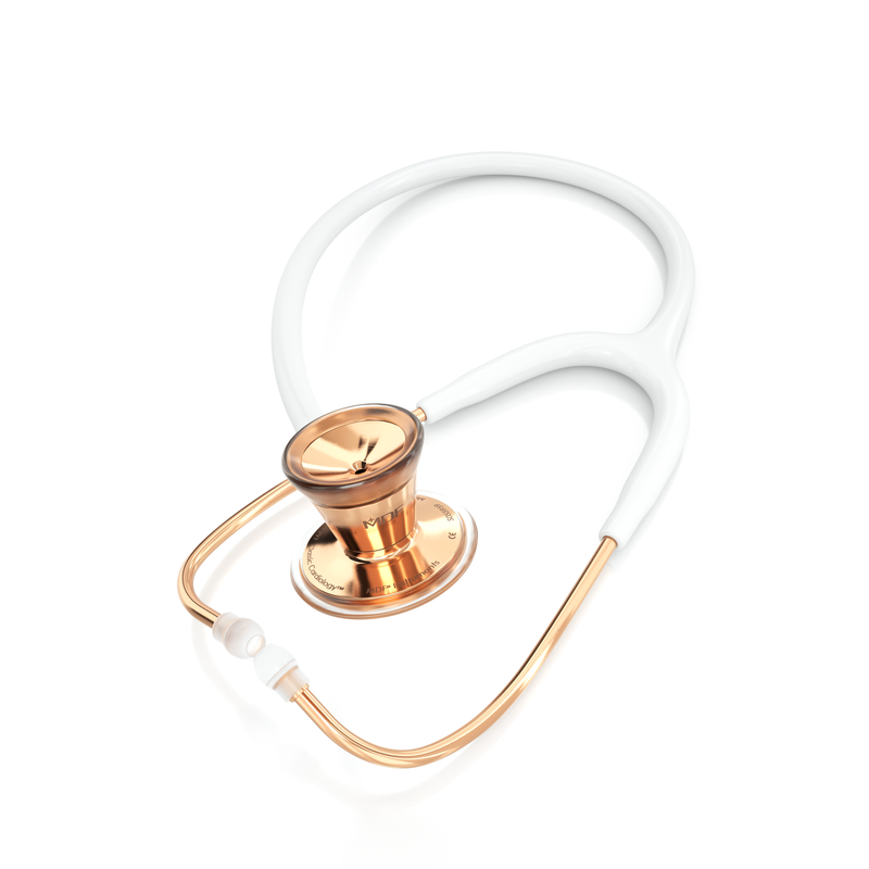 ProCardial® Stainless Steel Cardiology Stethoscope - White/Rose Gold - MDF Instruments Canada