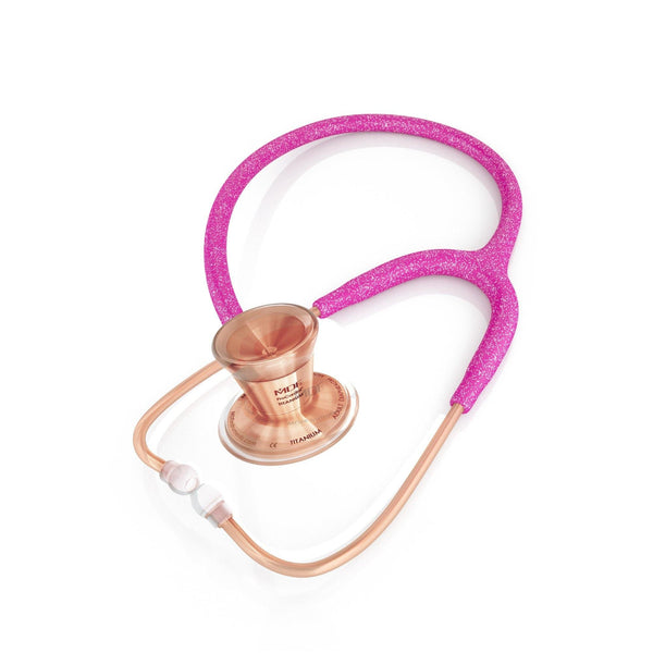 ProCardial® Titanium Cardiology Stethoscope - Pink Glitter/Rose Gold